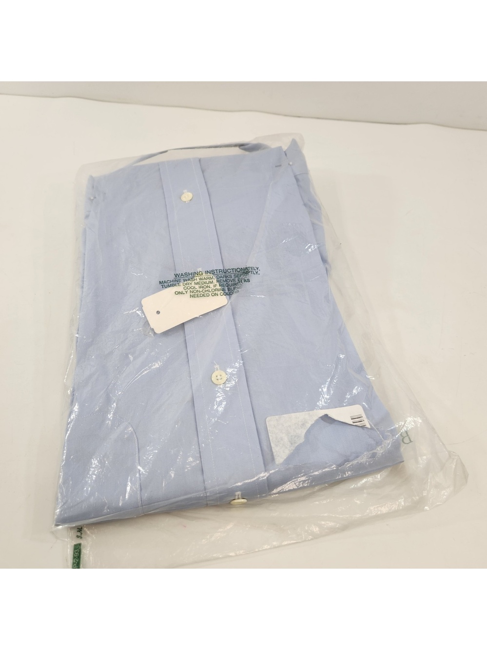 Vintage Bill Blass Mens Dress Shirt Size 16 1/2 (34/35) Baby Blue New Old Stock - Picture 9 of 9